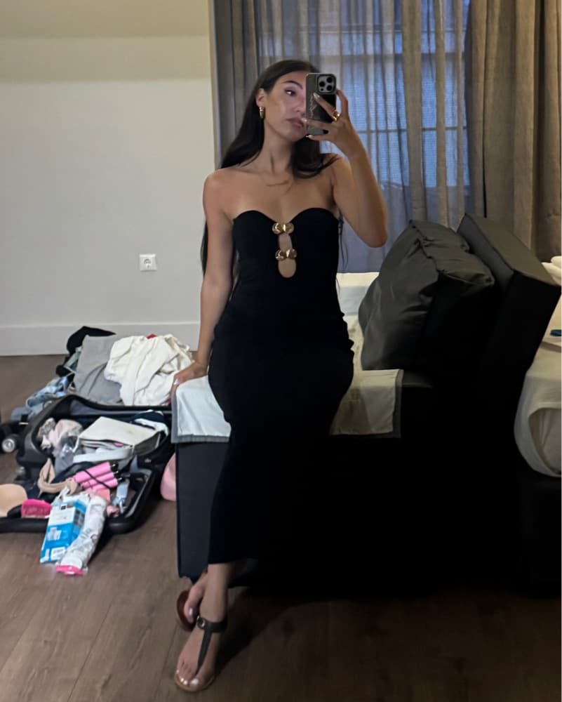 Rayne Black Embellished Maxi Dress - Image 4