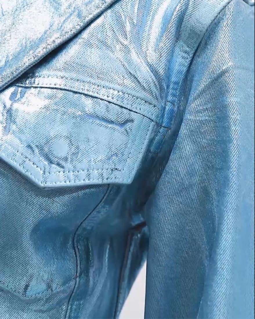 Ganni Metallic Denim Jacket - Image 3