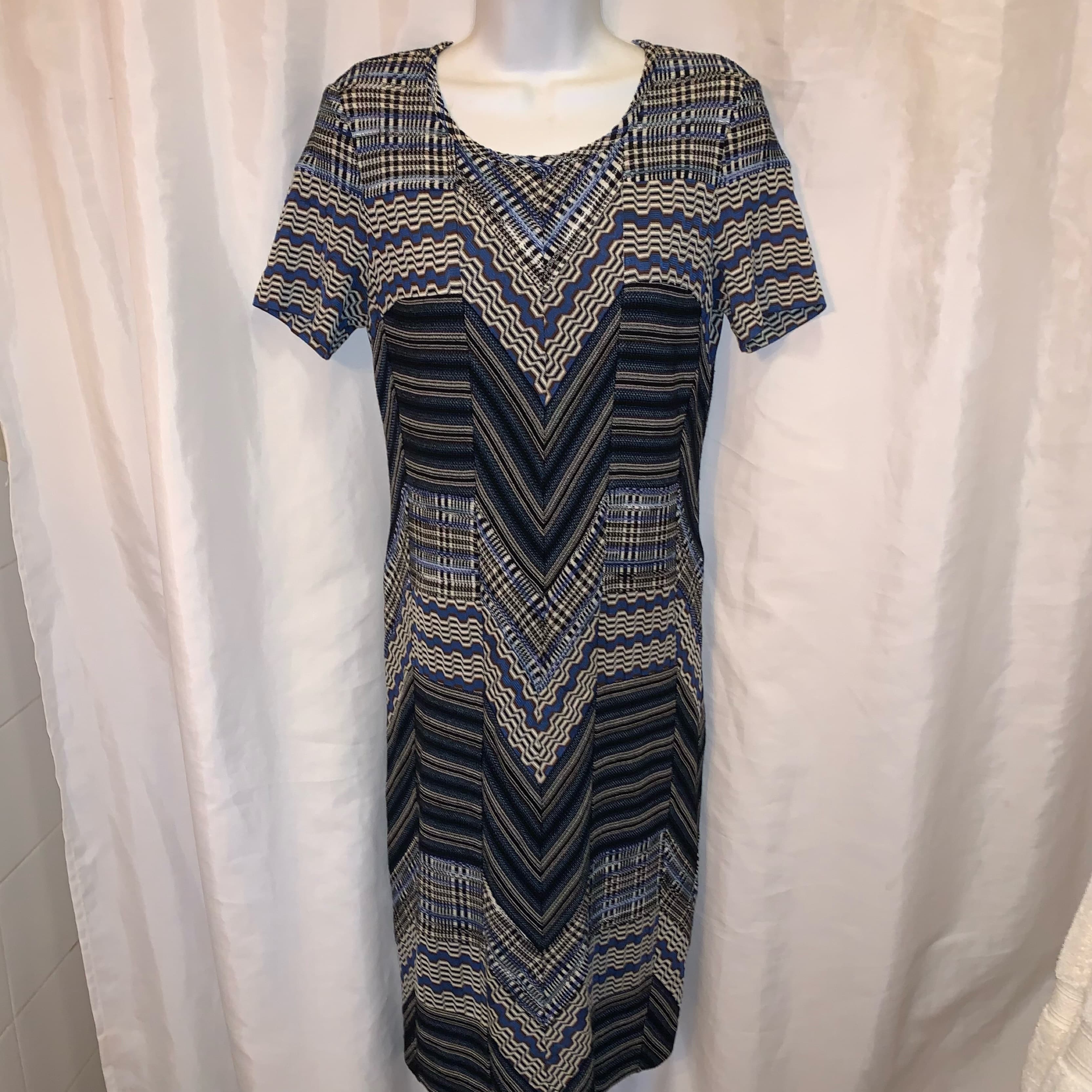 MISSONI size 40 patchwork knit MIDIDRESS - Image 5