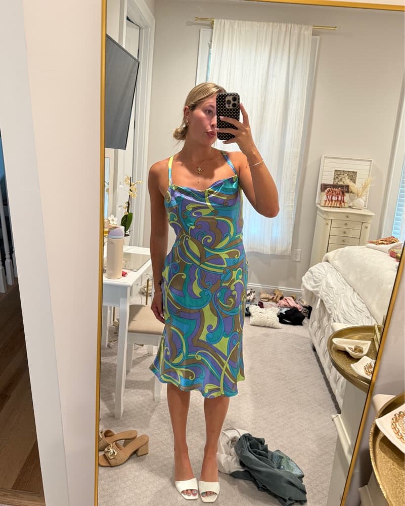 Satin Feel Vintage Dress - Image 2