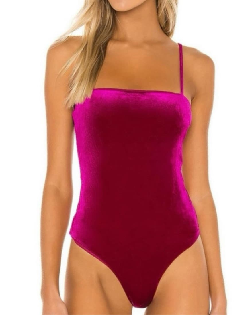 Agnes magenta velvet bodysuit  - Image 1