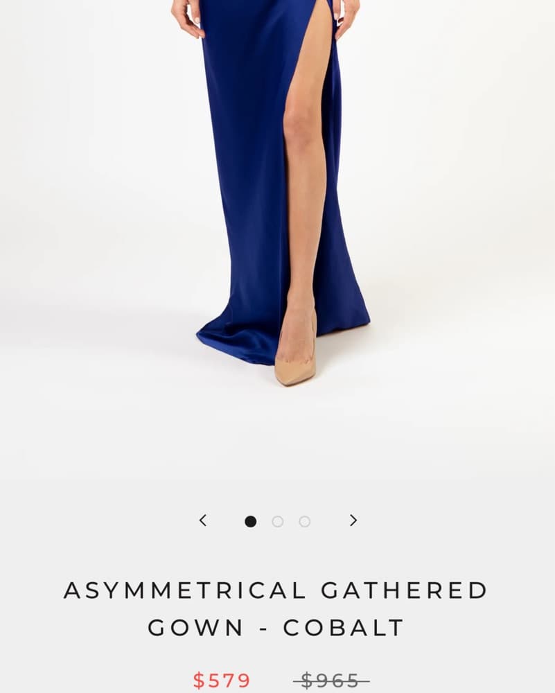 Elegant One-Shoulder Cobalt Blue Gown - Image 4