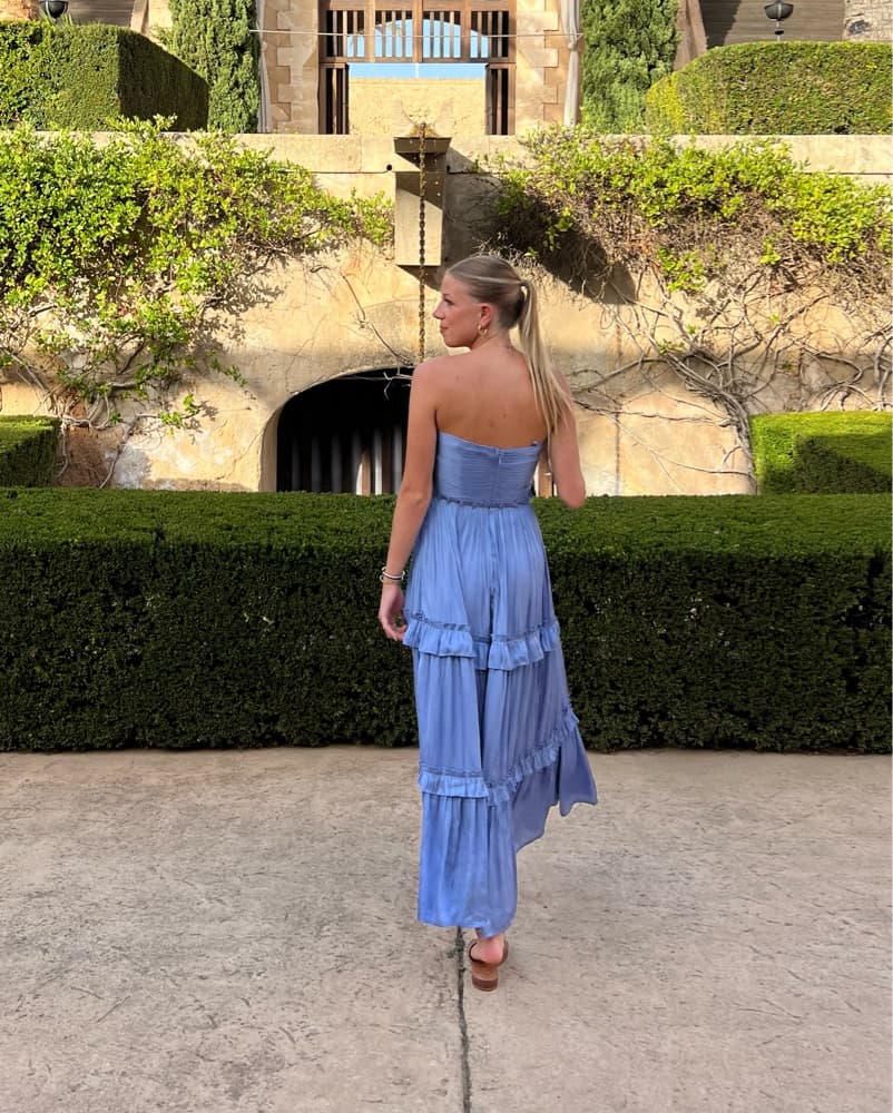 Aqua Blue Ruffle Dress - Image 2