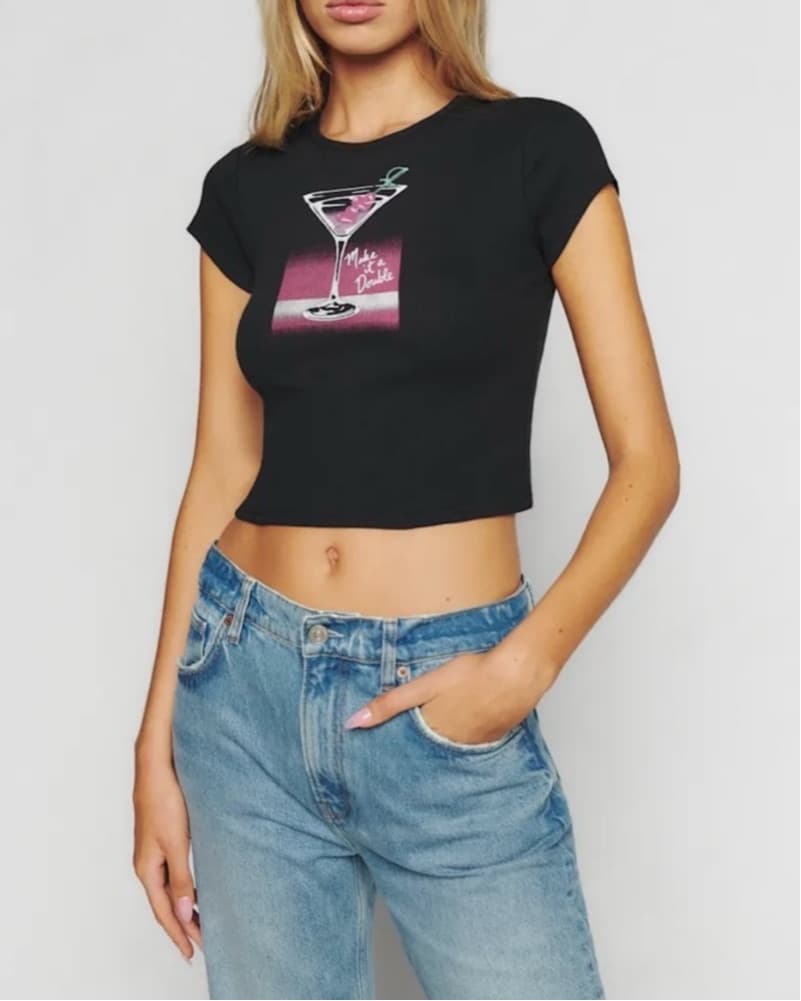 Reformation Make It A Double Muse Tee - Image 1