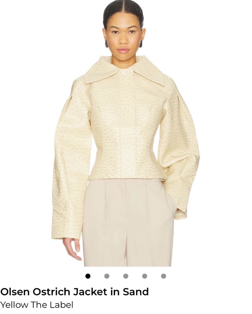 Revolve Yellow The Label Ostrich Jacket  - Image 3