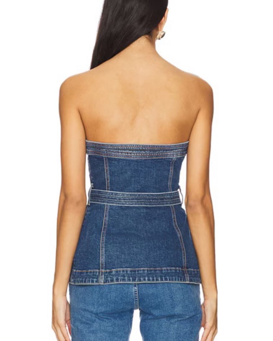 SIMKHAI Denim Belter Bustier Top - Image 3