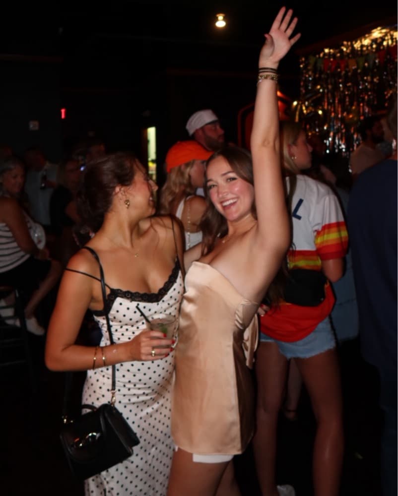 Champagne Gold Tie Back Mini Satin Dress - Image 1