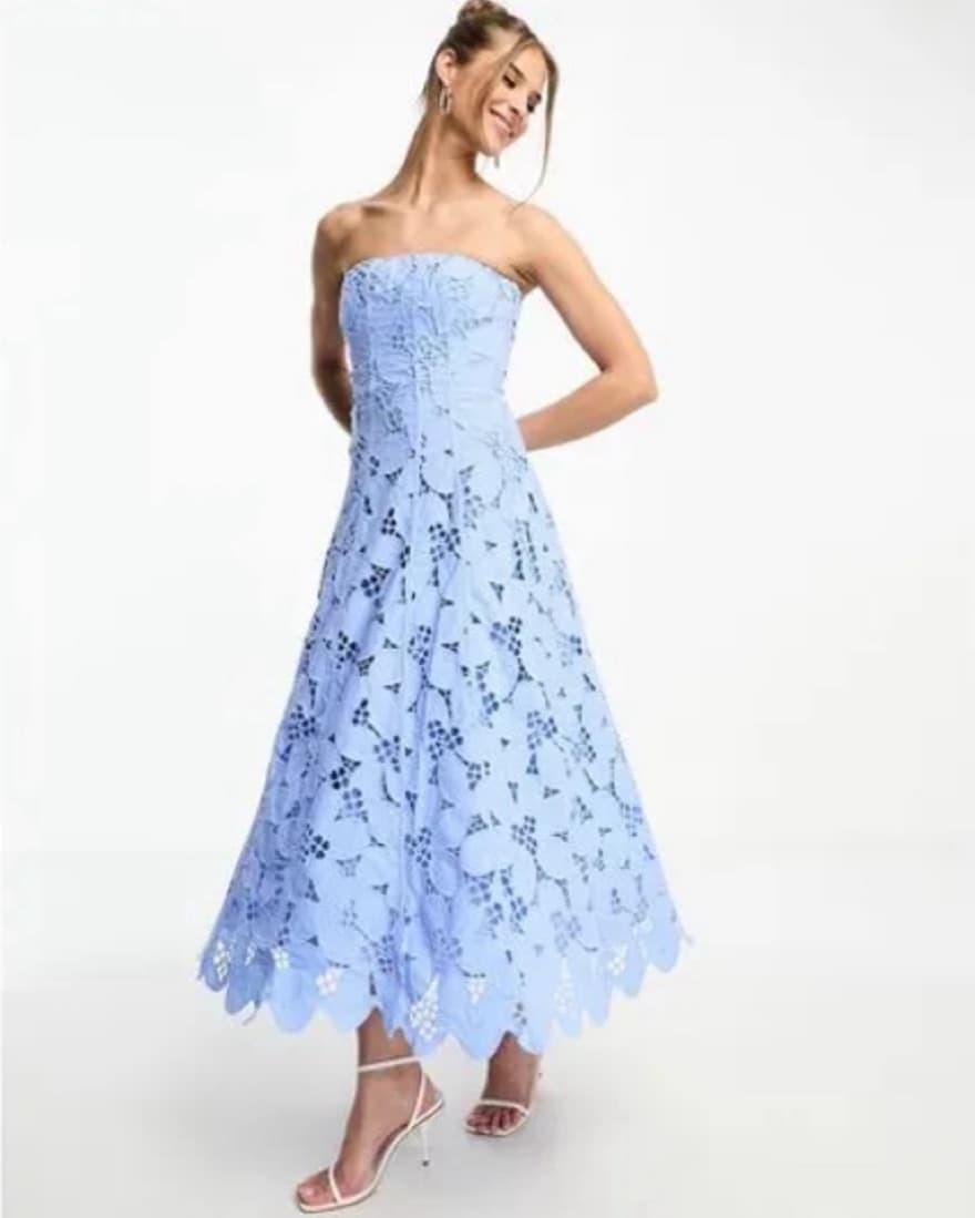 And Other Stories Blue Lace Dress - Image 2