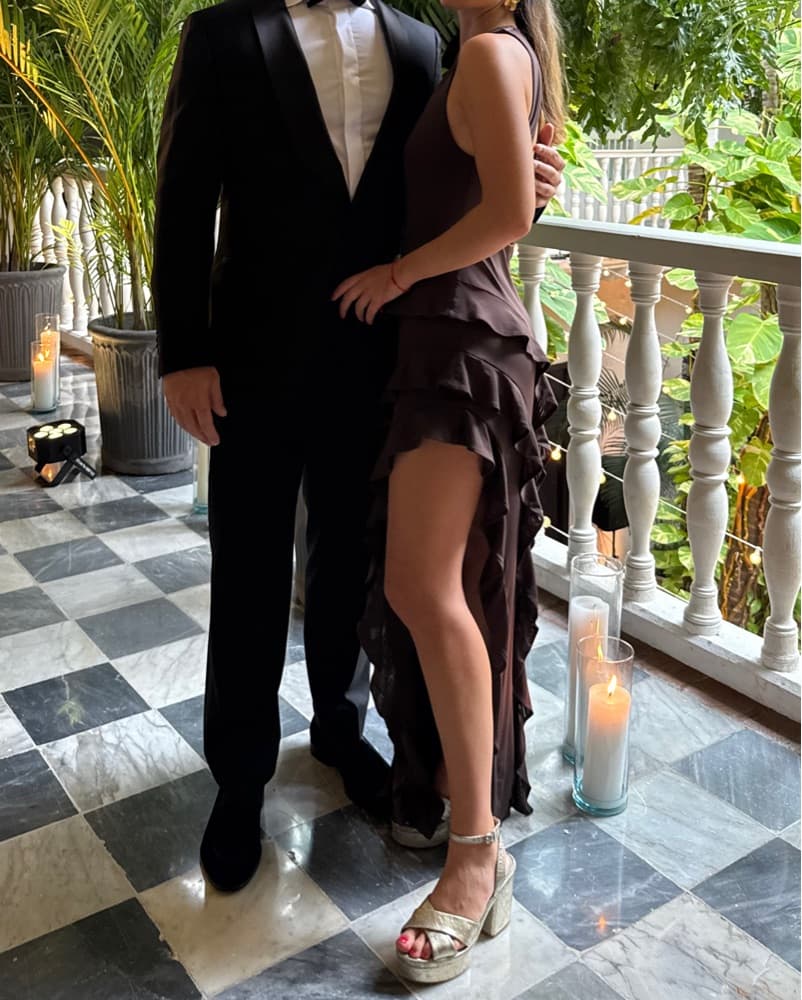 Fun Brown Ruffled Dress  - Image 2