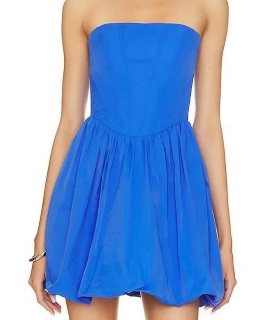 Amanda Uprichard Blue Strapless Dress - Image 1