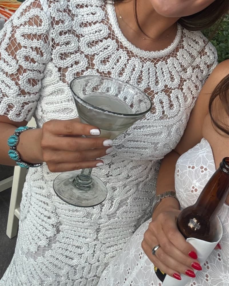 Alexis White Long Crochet Dress - Image 3