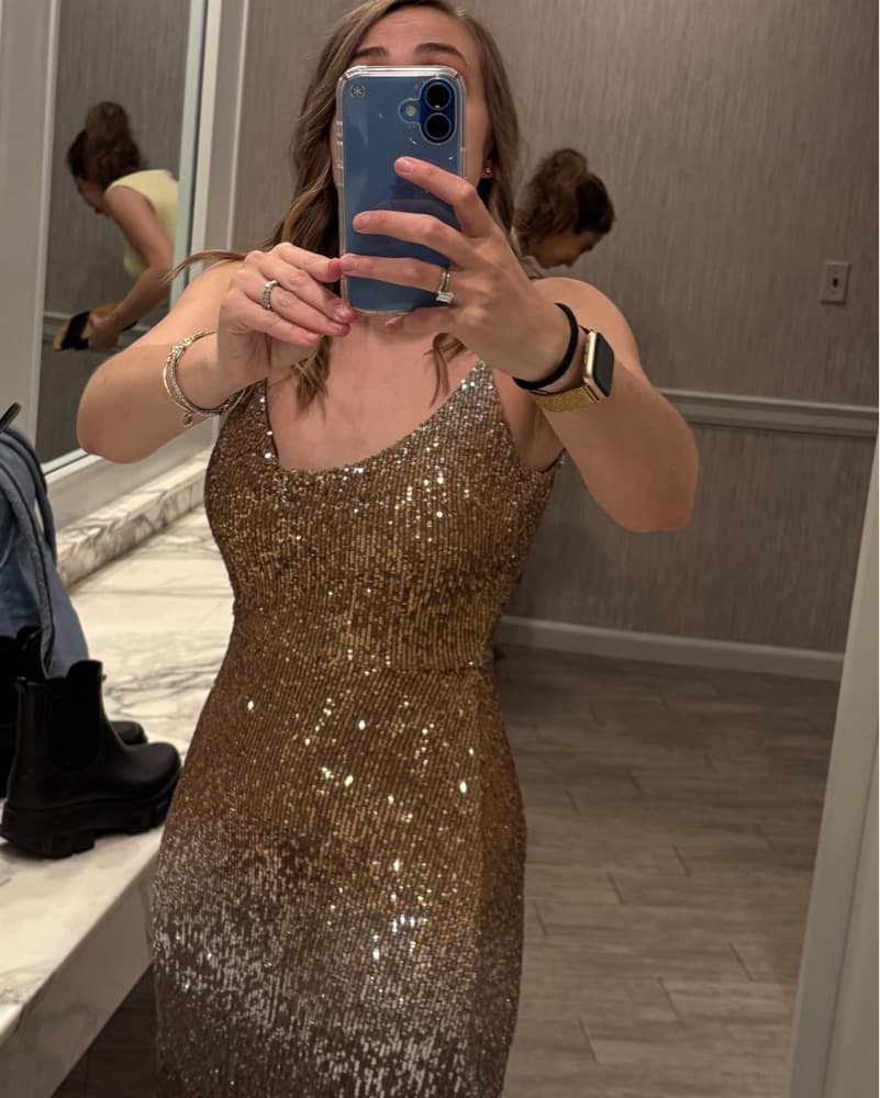 Gold Halstom Floor Length Dress - Image 2