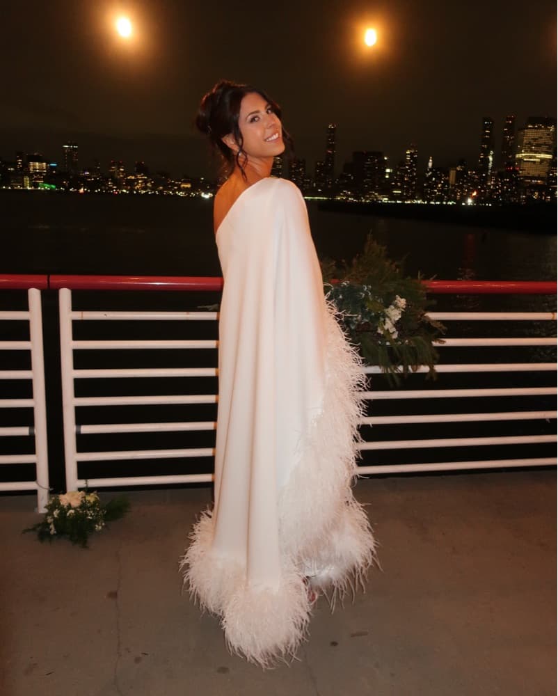 White Feather One Shoulder Gown! - Image 5