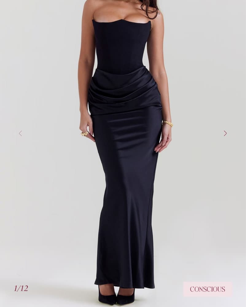 Black House Of CB Strapless Corset Dress - Image 1