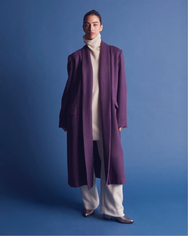 Plum Alpaca Long Coat - Image 4