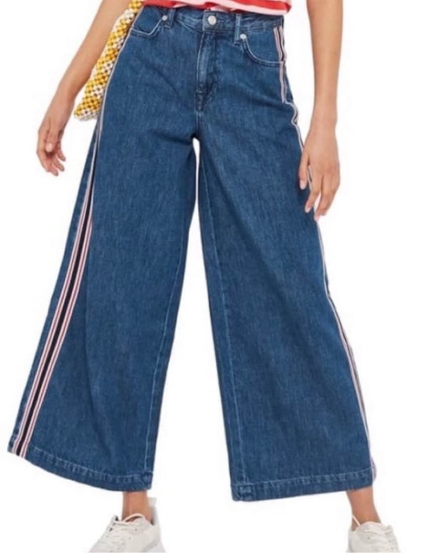 TOPSHOP PINSTRIPE WIDE LEG HIGH WAIST - Image 1