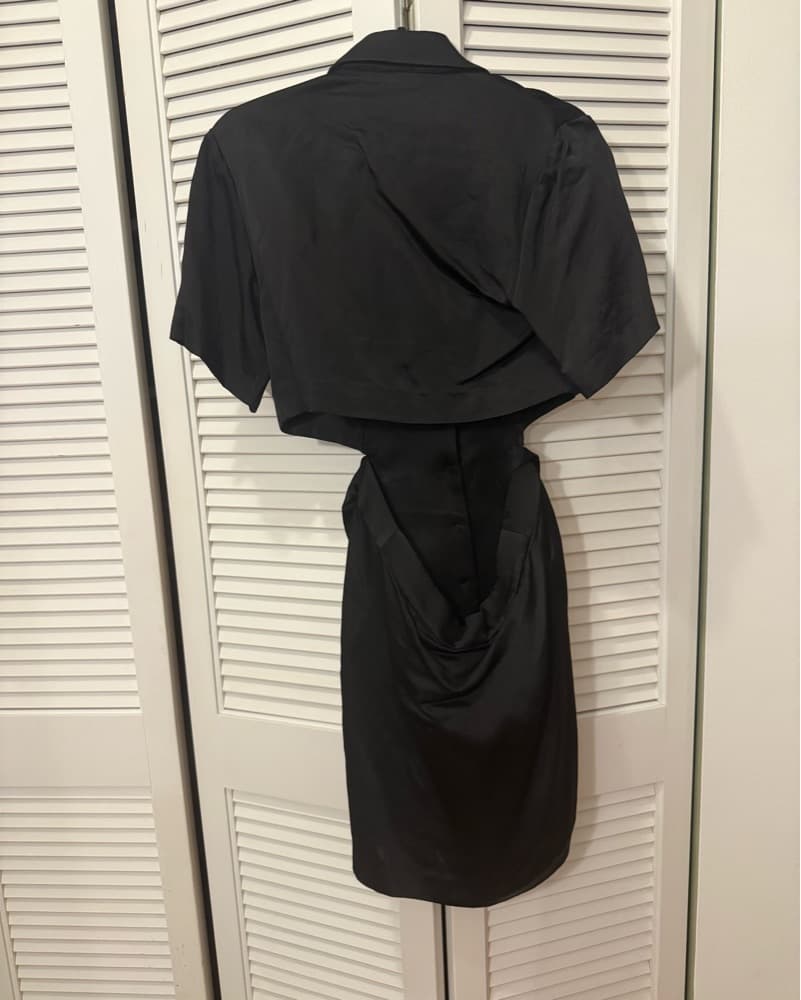 Sandro Black Silk Mini Dress - Image 3