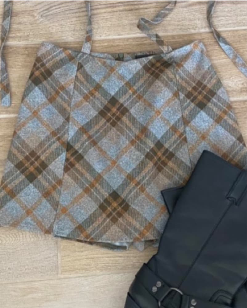 A Line Plaid Skort  - Image 1