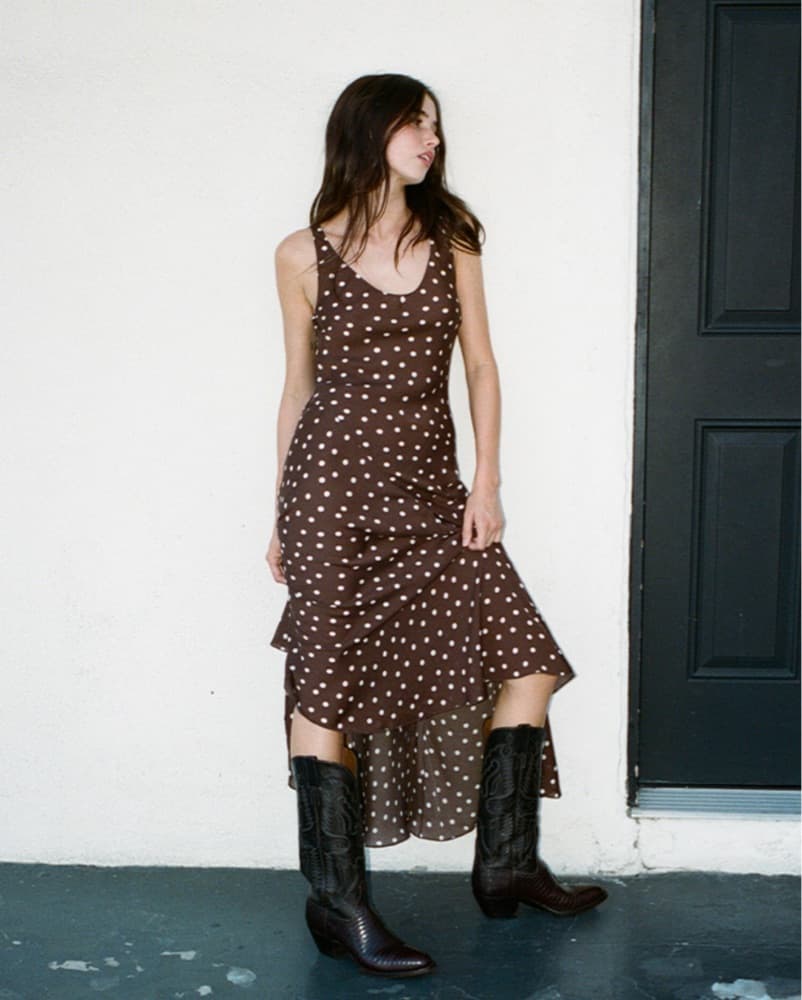 Charming Polka Dot Midi Dress - Image 1