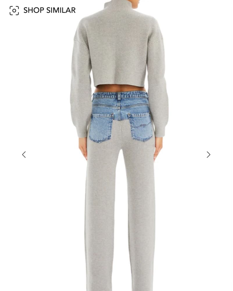 Cozy Ribbed Sweater and Distressed Denim Outfit - Image 2