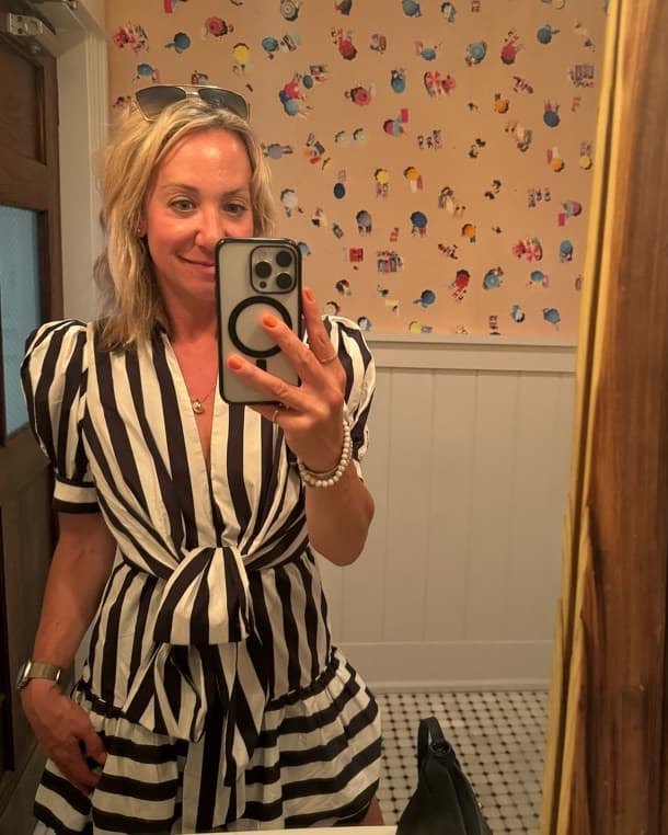 Farm Rio Black and White striped dress - Image 1