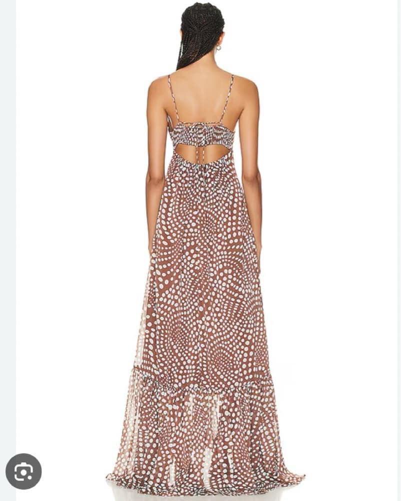 Florence Dress In Clove Wavy Dot - Image 2
