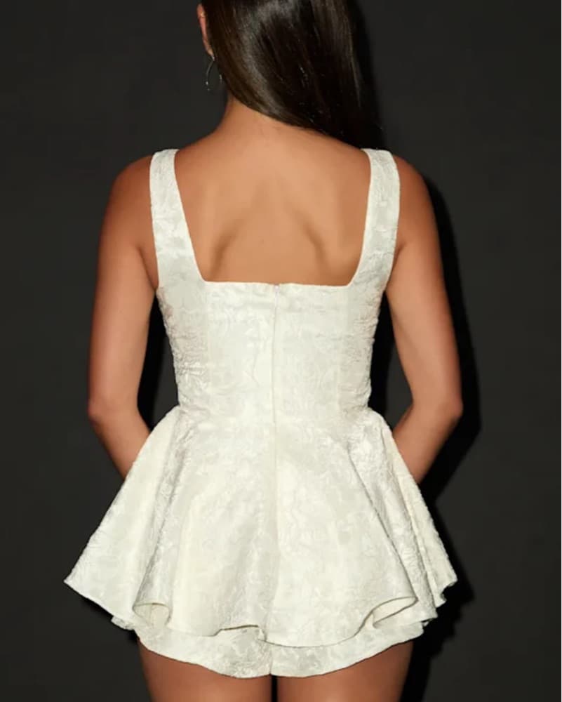 Lulus White Jacquard Romper - Image 2