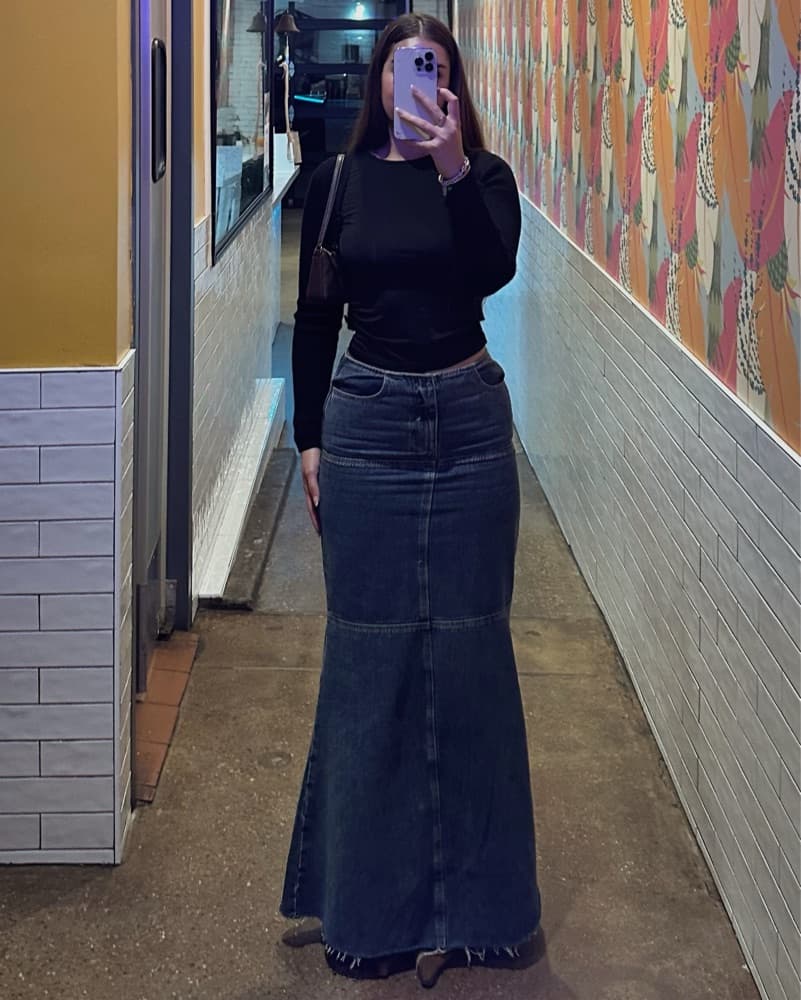 Meshki Loretta Denim Maxi Skirt - Image 2