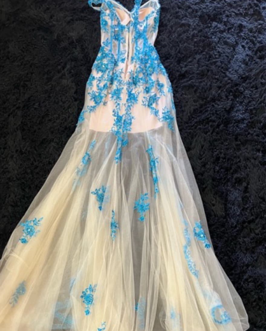 Mermaid, blue sheer dress - Image 3