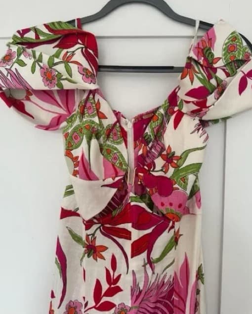 Cult Gaia Dina Linen Blend Floral Dress  - Image 3