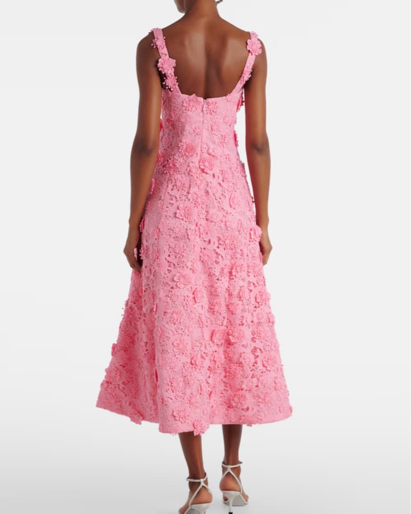 Leo Lin Pink Midi Odette Floral Lace  - Image 2