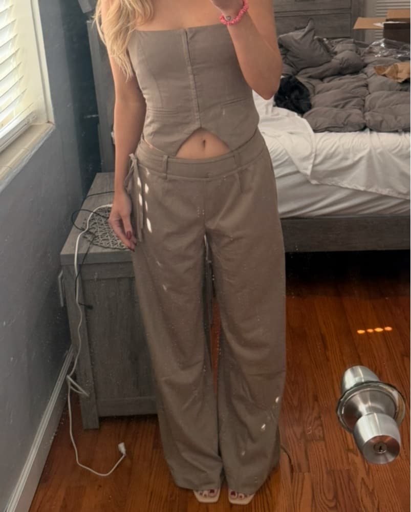Tan Corset Two Piece Set - Image 3