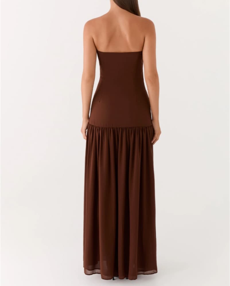 Peppermayo Brown Strapless Maxi Dress - Image 2