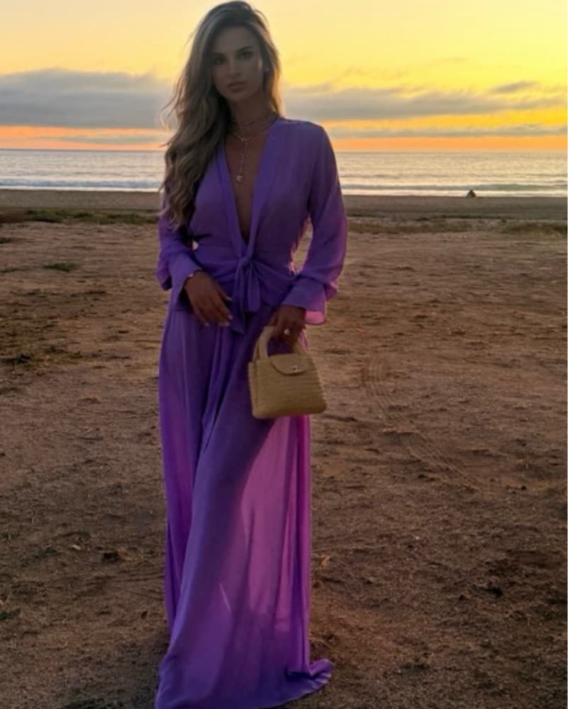Luxurious Lavender Skirt And Top Set  - Image 1