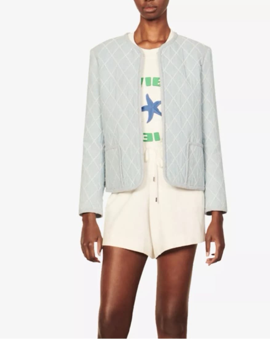 Sandro Denim Jacket Quilted - Image 1