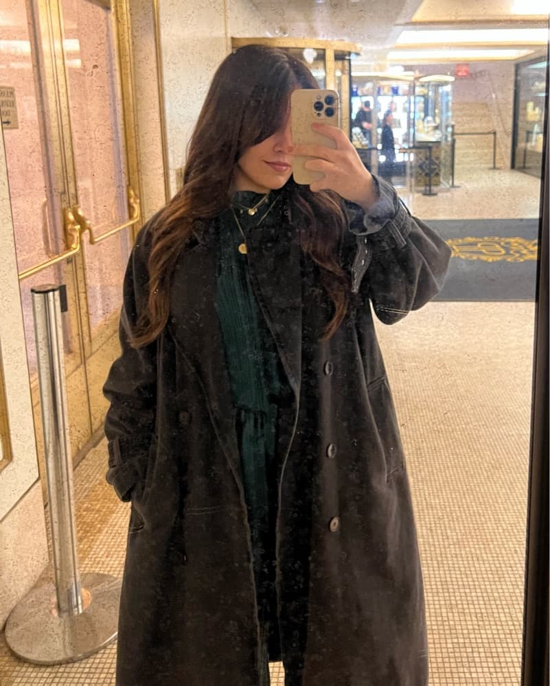 Black Denim Trench Coat - Image 1
