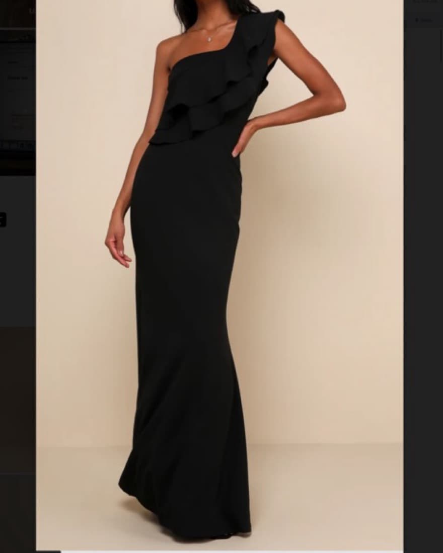 Black One Shoulder Dress  - Image 1