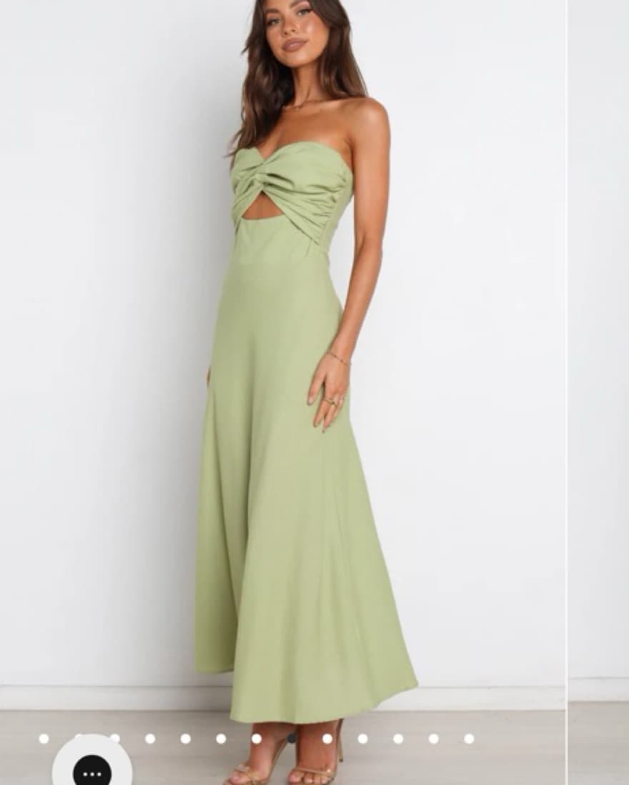 Strapless Green Wedding Guest Dress - Image 2