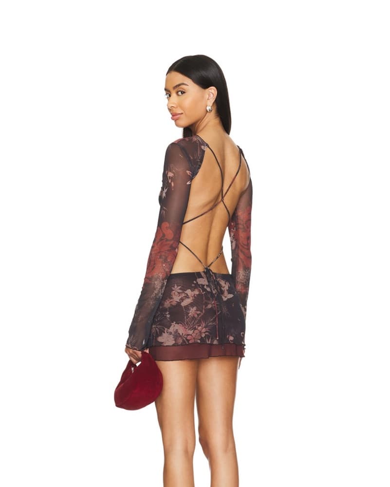 Elegant Floral Mini Dress - Image 3