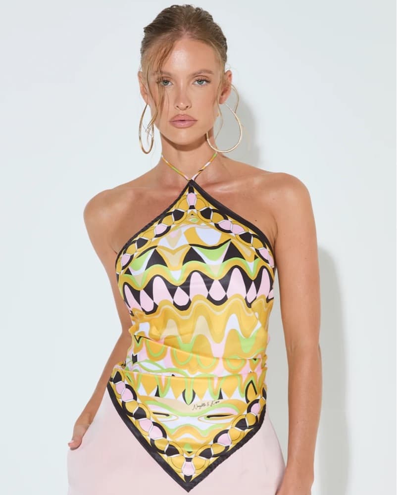 Noughts & Kisses Print Bandana Top - Image 1