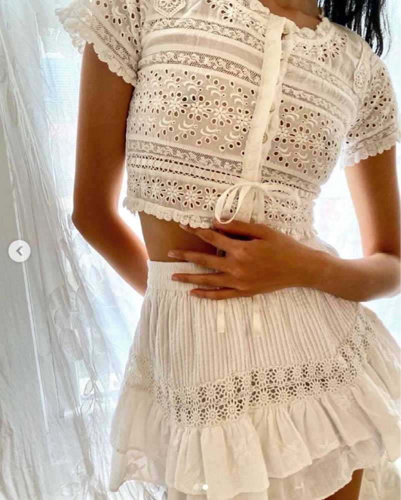 Loveshackfancy Eyelet Lace Top - Image 2