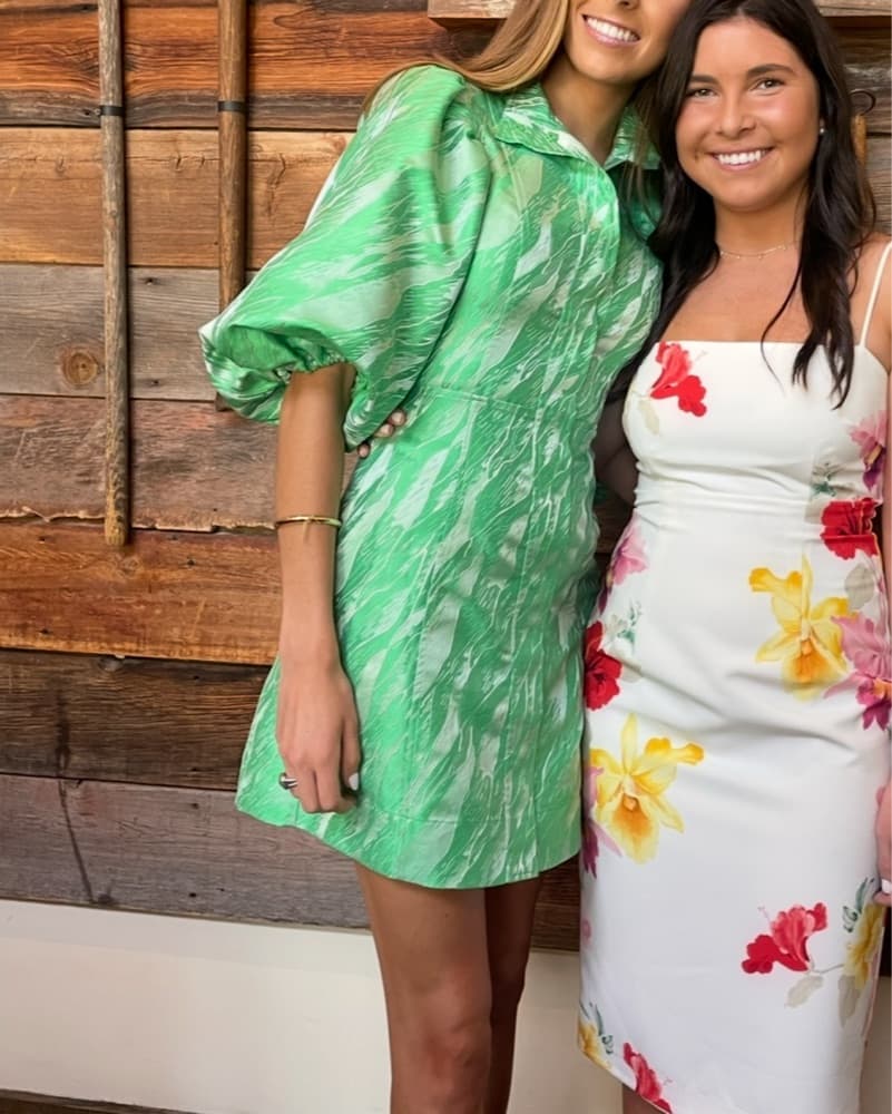 Ganni Green Jaquard Dress - Image 4