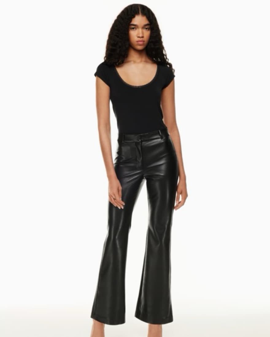 Aritzia Black Faux Leather Pant - Image 1