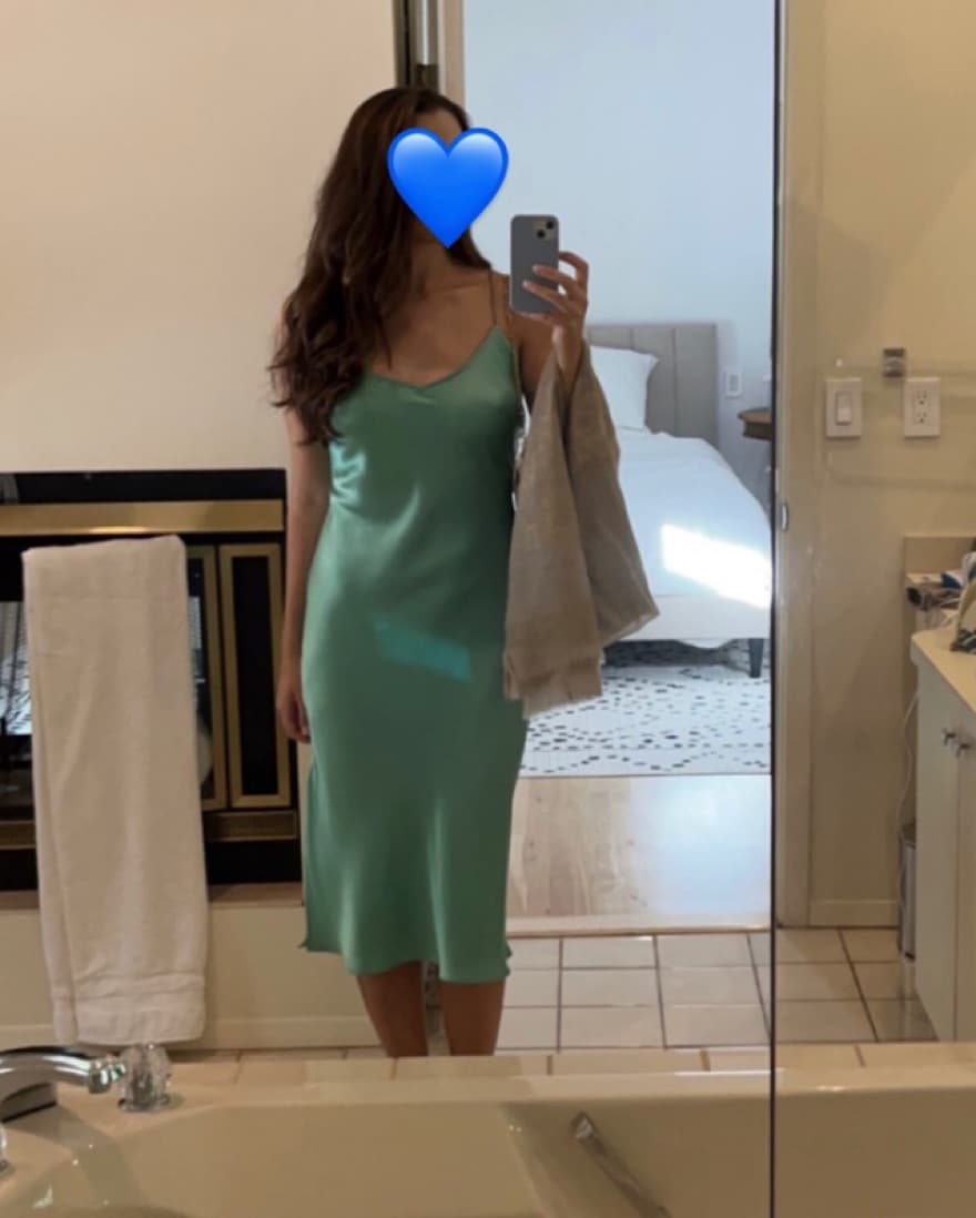 Nap Teal Silk Slip Dress - Image 1