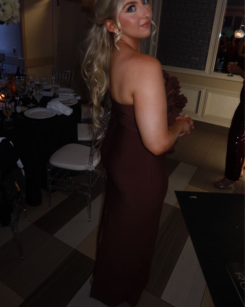 Chocolate Brown Evening Gown - Image 2