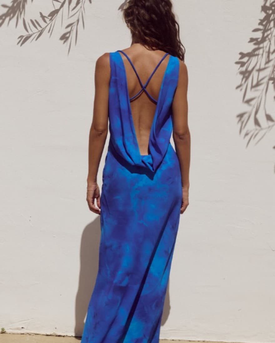 gorgeous aqua maxi slip - Image 2