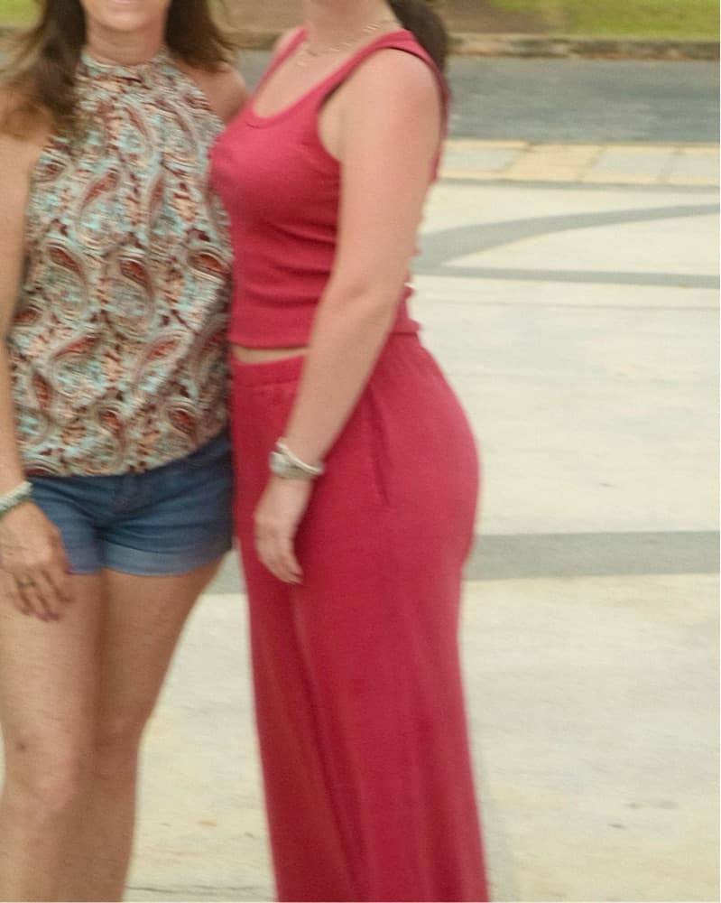 Gap Red Linen Pants And Matching Shirt - Image 1