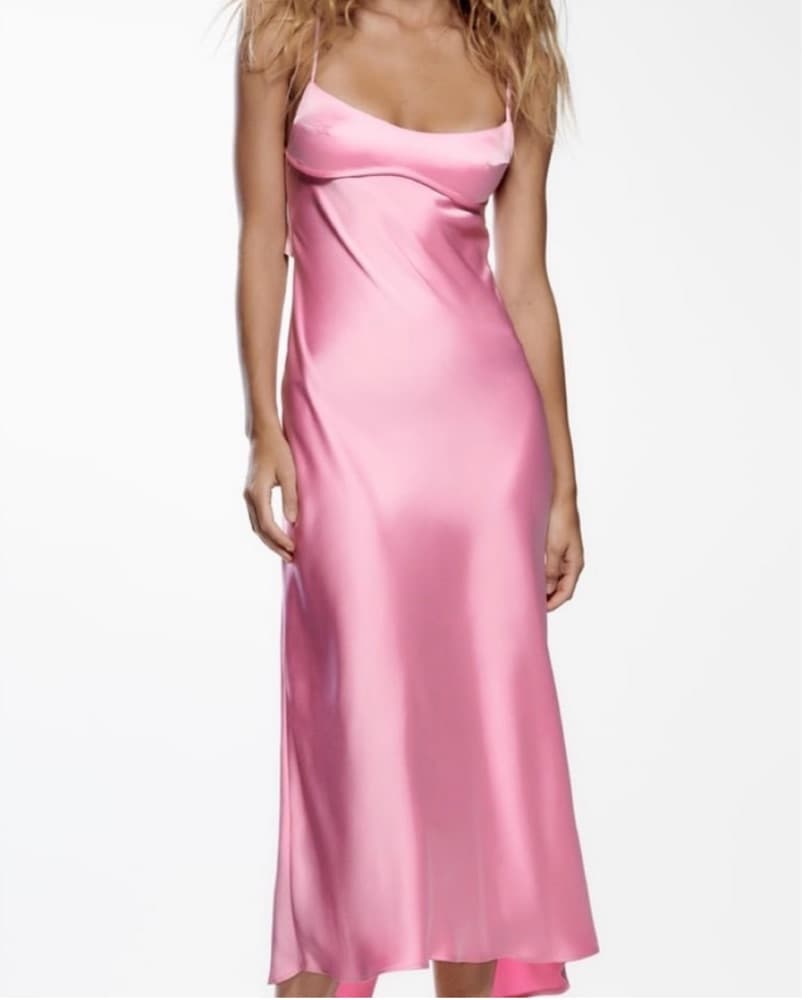 THE VIRAL IT GIRL - Pink Slip Midi Dress - Image 1