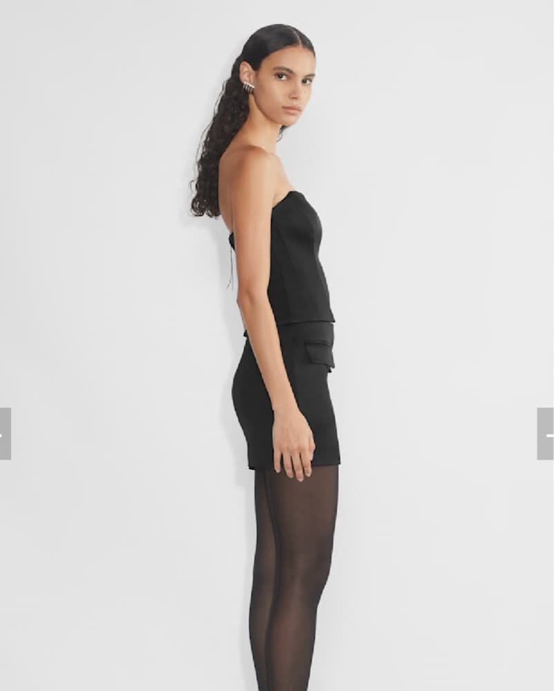 Black Satin Bustier - Image 3