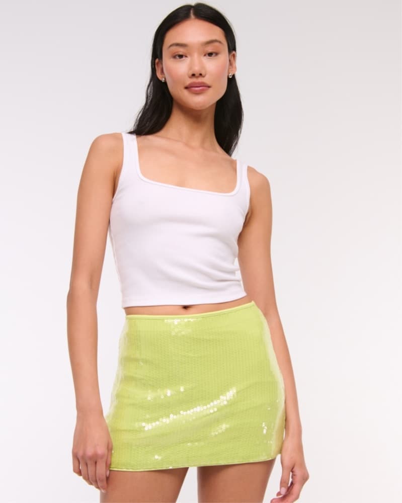 Sequin Lime Green Skirt - Image 1